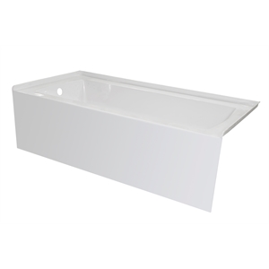 Bowery Hill 66x30 Left Hand Drain Bathtub Smooth Integral Skirt in White