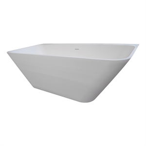 Bowery Hill Gloss Rectangular Freestanding Matte Bathtub in White