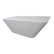 Bowery Hill Gloss Rectangular Freestanding Matte Bathtub in White