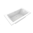 Bowery Hill Rectangular 72x42 Center Drain Acrylic Drop-In Bathtub in White