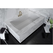Bowery Hill Modern 72x32 Rectangular Undermount Bathtub in White