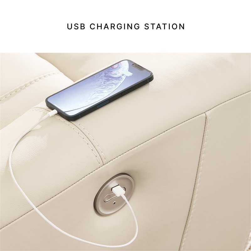 Bowery Hill 3-Piece Beige Power Reclining Set of Sofa, Loveseat, & Recliner