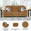 Bowery Hill Reclining Honey and Brown Upholstered Living Room Sofa Set