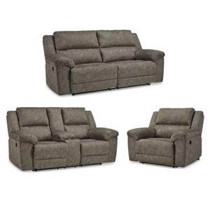 Bowery Hill 3-Piece Reclining Set of Oversized Recliner, Sofa, & Loveseat