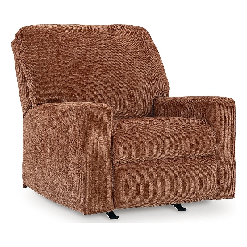 Bowery Hill Living Room Set of Recliner, Loveseat, & Sofa in Burnt Orange Polyester Upholstered