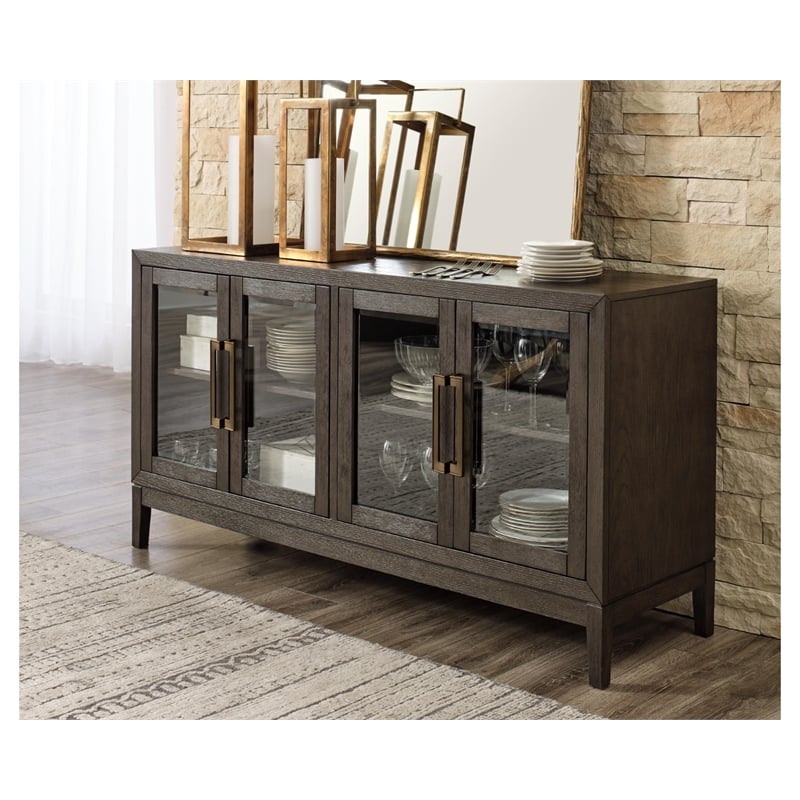 Bowery Hill 8-Piece Dark Brown Dining Set with Counter Height Table, Server, & Barstools