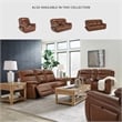 Bowery Hill Reclining Sofa Set with Power Features in Brown Leather Upholstered