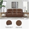 Bowery Hill Reclining Sofa Set with Power Features in Brown Leather Upholstered
