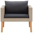 Bowery Hill Contemporary Synthetic Poly Rattan Garden Sofa in Beige & Anthracite