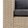 Bowery Hill Contemporary Synthetic Poly Rattan Garden Sofa in Beige & Anthracite