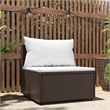Bowery Hill Contemporary Patio Middle Sofa Brown With Cream Cushions