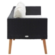 Bowery Hill Contemporary 3-Seater Modular Garden Sofa in Black