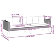 Bowery Hill Contemporary 3-Seater Modular Garden Sofa in Black