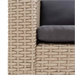 Bowery Hill Contemporary Synthetic Poly Rattan Garden Sofa in Beige & Anthracite