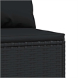 Bowery Hill PE Rattan & Powder-Covered Steel & Fabric Patio Middle Sofa in Black