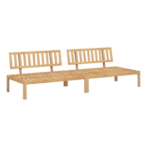 Bowery Hill Solid Acacia Wood Pallet Middle Sofa in Natural Wood