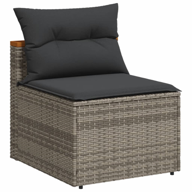 Bowery Hill Contemporary Synthetic Poly Rattan PE Rattan Garden Sofa in Gray