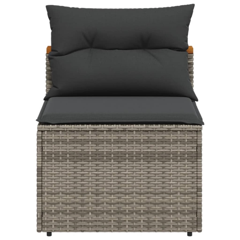 Bowery Hill Contemporary Synthetic Poly Rattan PE Rattan Garden Sofa in Gray