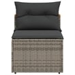 Bowery Hill Contemporary Synthetic Poly Rattan PE Rattan Garden Sofa in Gray