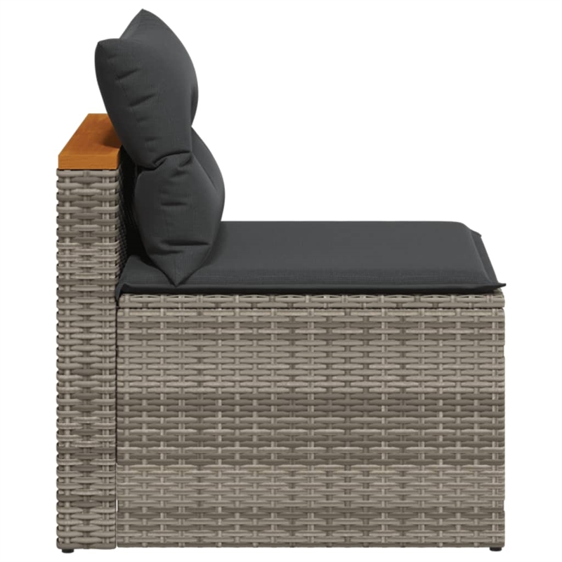 Bowery Hill Contemporary Synthetic Poly Rattan PE Rattan Garden Sofa in Gray