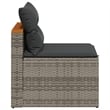 Bowery Hill Contemporary Synthetic Poly Rattan PE Rattan Garden Sofa in Gray