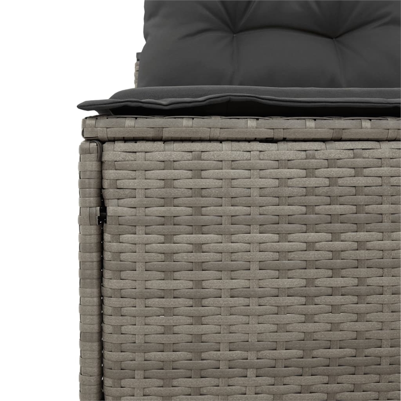 Bowery Hill Contemporary Synthetic Poly Rattan PE Rattan Garden Sofa in Gray