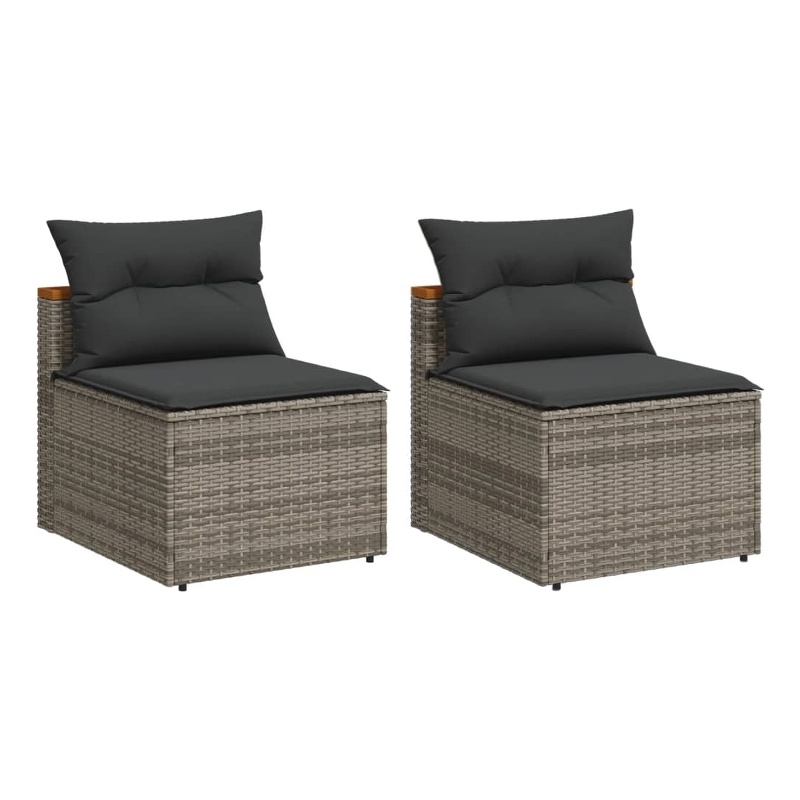 Bowery Hill Contemporary Synthetic Poly Rattan PE Rattan Garden Sofa in Gray