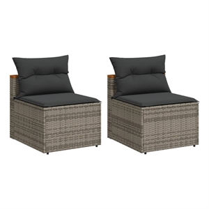 Bowery Hill Contemporary Synthetic Poly Rattan PE Rattan Garden Sofa in Gray