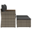 Bowery Hill 2-Seater PE Rattan Garden Sofa With Adjustable Feet in Gray