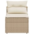 Bowery Hill Medium Modular PE Rattan Garden Sofa Square in Beige