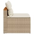 Bowery Hill Medium Modular PE Rattan Garden Sofa Square in Beige