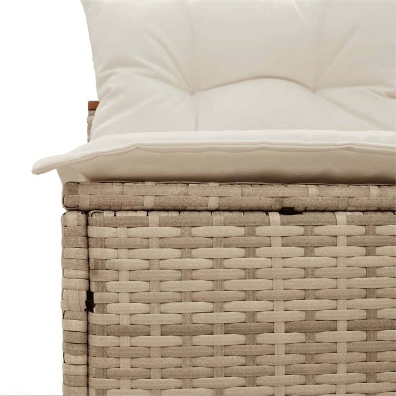 Bowery Hill Medium Modular PE Rattan Garden Sofa Square in Beige