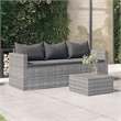 Bowery Hill 3-Seater Poly Rattan Garden Sofa Modular in Gray