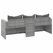 Bowery Hill 3-Seater Poly Rattan Garden Sofa Modular in Gray