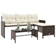 Bowery Hill Medium PE Rattan Garden Sofa With Removable Covers in Brown