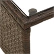 Bowery Hill Medium PE Rattan Garden Sofa With Removable Covers in Brown