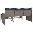 Bowery Hill Contemporary Synthetic Poly Rattan Garden Sofa in Gray And Navy Blue