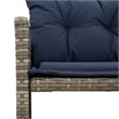 Bowery Hill Contemporary Synthetic Poly Rattan Garden Sofa in Gray And Navy Blue