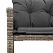 Bowery Hill Large Poly Rattan Garden Sofa With Removable Covers in Gray