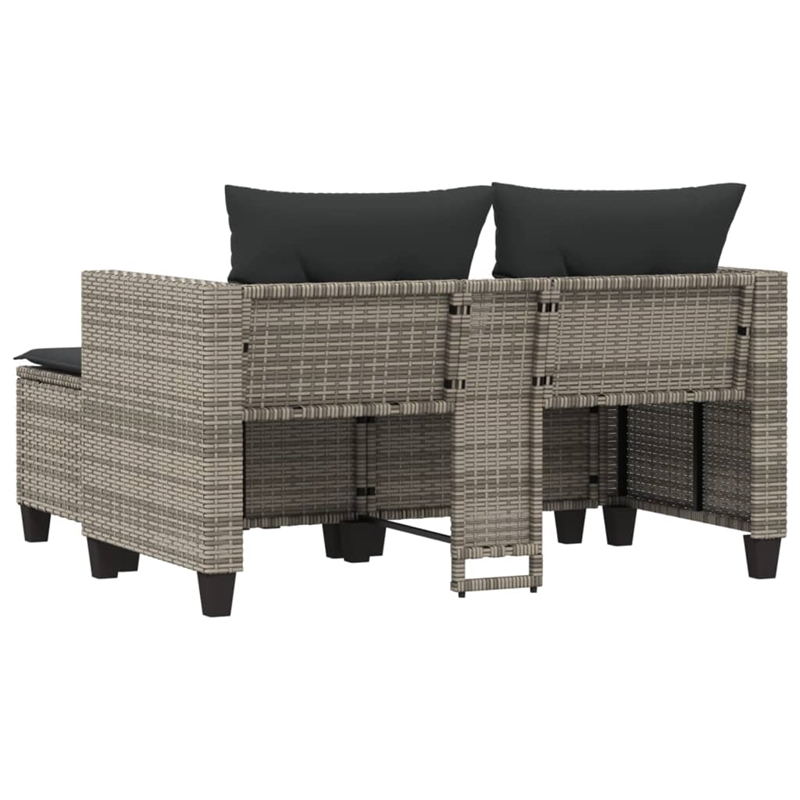 Bowery Hill 2-Seater PE Rattan Garden Sofa UV-Resistant in Gray