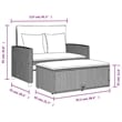 Bowery Hill PE Rattan And Powder-Coated Steel Patio Sofa in Gray & Navy Blue