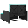 Bowery Hill Contemporary 2-Seater PE Rattan Patio Sofa in Black
