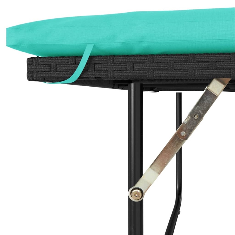 Bowery Hill Contemporary 2-Seater PE Rattan Patio Sofa in Black