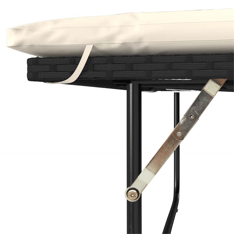 Bowery Hill Contemporary 2-Seater Poly Rattan Patio Sofa in Black