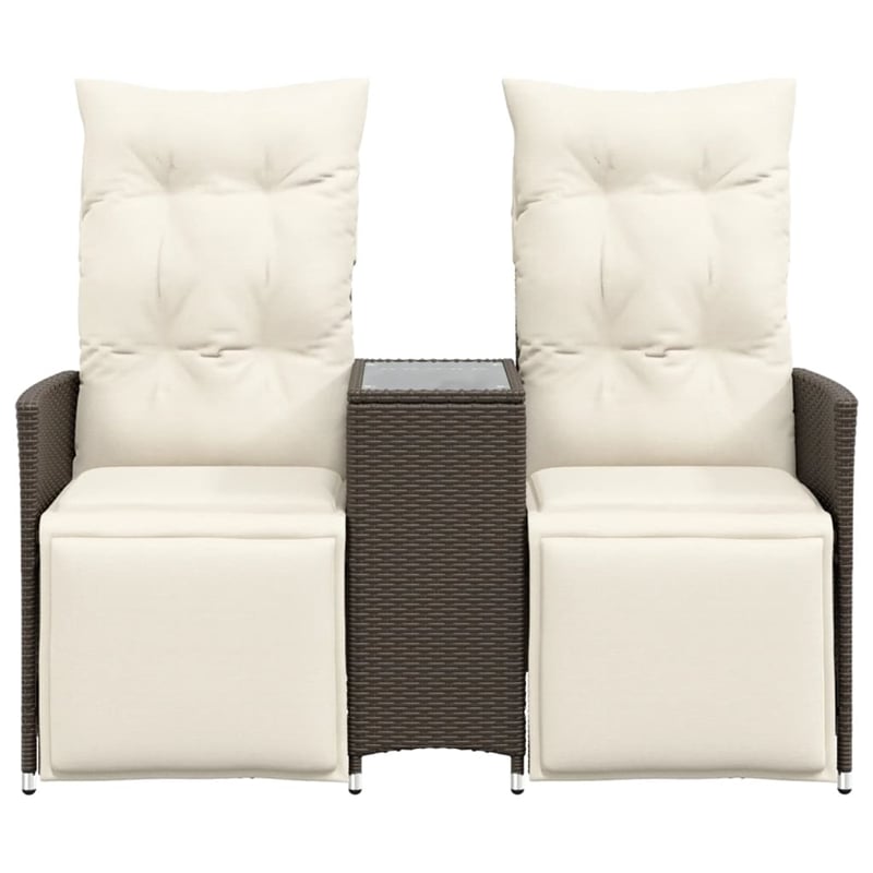 Bowery Hill Contemporary Reclining Garden Sofa in Brown And Cream