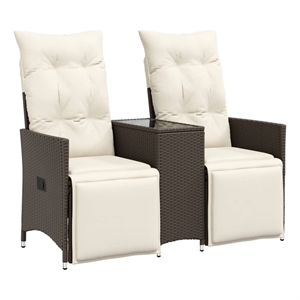 Bowery Hill Contemporary Reclining Garden Sofa in Brown And Cream