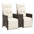 Bowery Hill Contemporary Reclining Garden Sofa in Brown And Cream