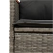 Bowery Hill 2-Seater Standard PE Rattan Reclining Garden Sofa in Gray