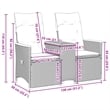 Bowery Hill 2-Seater Standard PE Rattan Reclining Garden Sofa in Gray