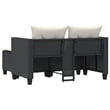 Bowery Hill PE Rattan And Powder-Coated Steel Garden Sofa in Black